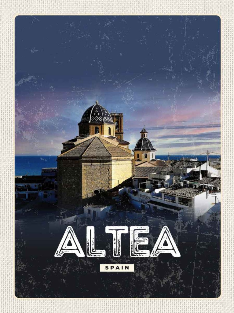 Holzschild 30x20 cm Retro Altea Spain Spanien Poster Bildmotiv Reisemotiv Abenteuer Reisen