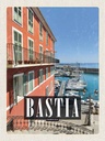 Holzschild 30x20 cm Retro Bastia Corsica Jachten Meer Bildmotiv Reisemotiv Abenteuer Reisen