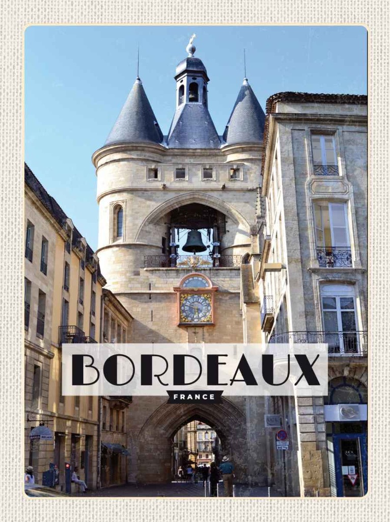 Holzschild 30x20 cm Bordeaux France Hafenstadt Bildmotiv Reisemotiv Abenteuer Reisen
