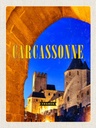Holzschild 30x20 cm Retro Carcassonne France Mittelalter Bildmotiv Reisemotiv Abenteuer Reisen
