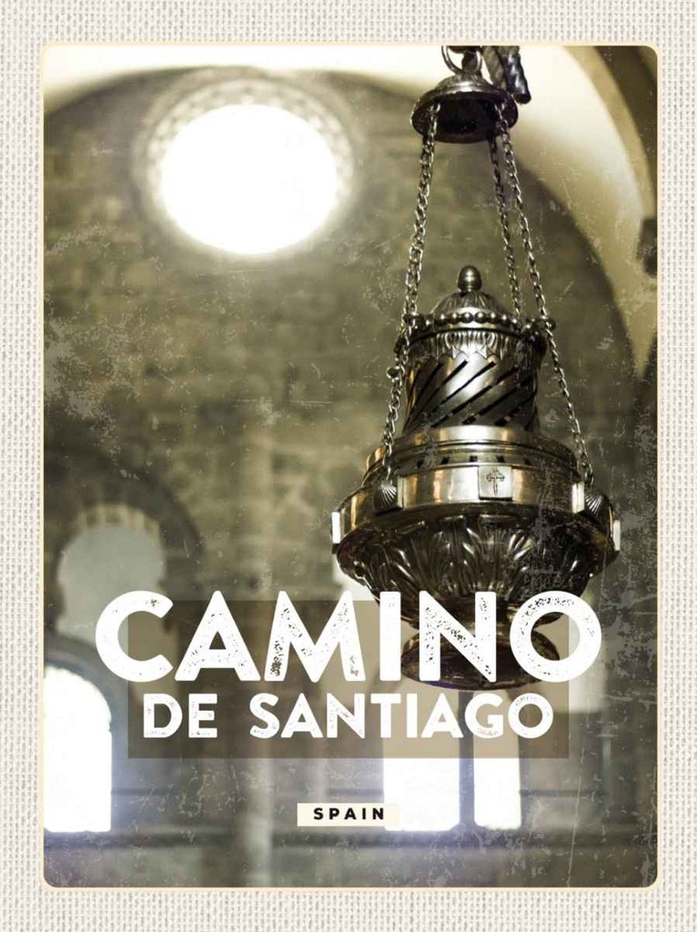 Holzschild 30x20 cm Camino de Santiago spain Spainien Bildmotiv Reisemotiv Abenteuer Reisen