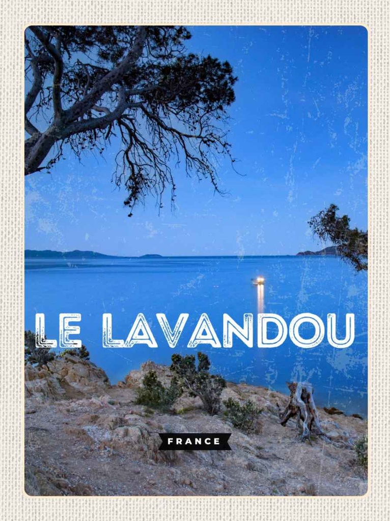 Holzschild 30x20 cm Retro Le Lavandou France Urlaub Bildmotiv Reisemotiv Abenteuer Reisen