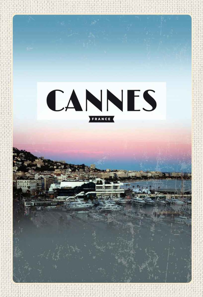 Holzschild 30x20 cm Cannes France Panorama Bild Bildmotiv Reisemotiv Abenteuer Reisen
