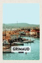 Holzschild 30x20 cm Grimaud France Meer Bildmotiv Reisemotiv Abenteuer Reisen