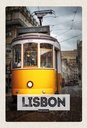 Holzschild 30x20 cm Lisbon Portugal Straßenbahn 28 Bildmotiv Reisemotiv Abenteuer Reisen