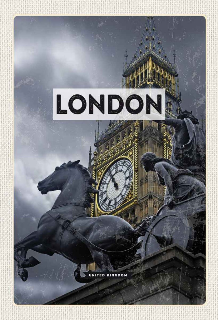 Holzschild 30x20 cm London Big Ben Queen Elizabeth Tower Bildmotiv Reisemotiv Abenteuer Reisen