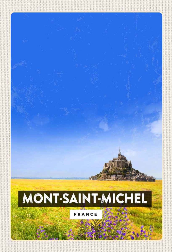 Holzschild 30x20 cm Mont-Saint-Michel France Kathedrale