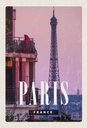 Holzschild 30x20 cm Paris France Sonnenuntergang Turm Bildmotiv Reisemotiv Abenteuer Reisen