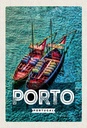 Holzschild 30x20 cm Porto Portugal Poster Meer Boote Bildmotiv Reisemotiv Abenteuer Reisen