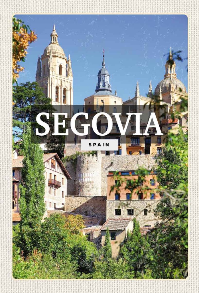 Holzschild 30x20 cm Segovia Spain Architektur Bildmotiv Reisemotiv Abenteuer Reisen