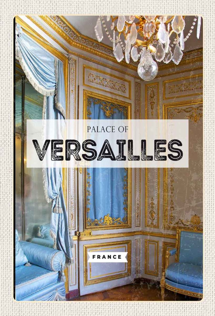 Holzschild 30x20 cm Palace of Versailles France Reiseziel Bildmotiv Reisemotiv Abenteuer Reisen