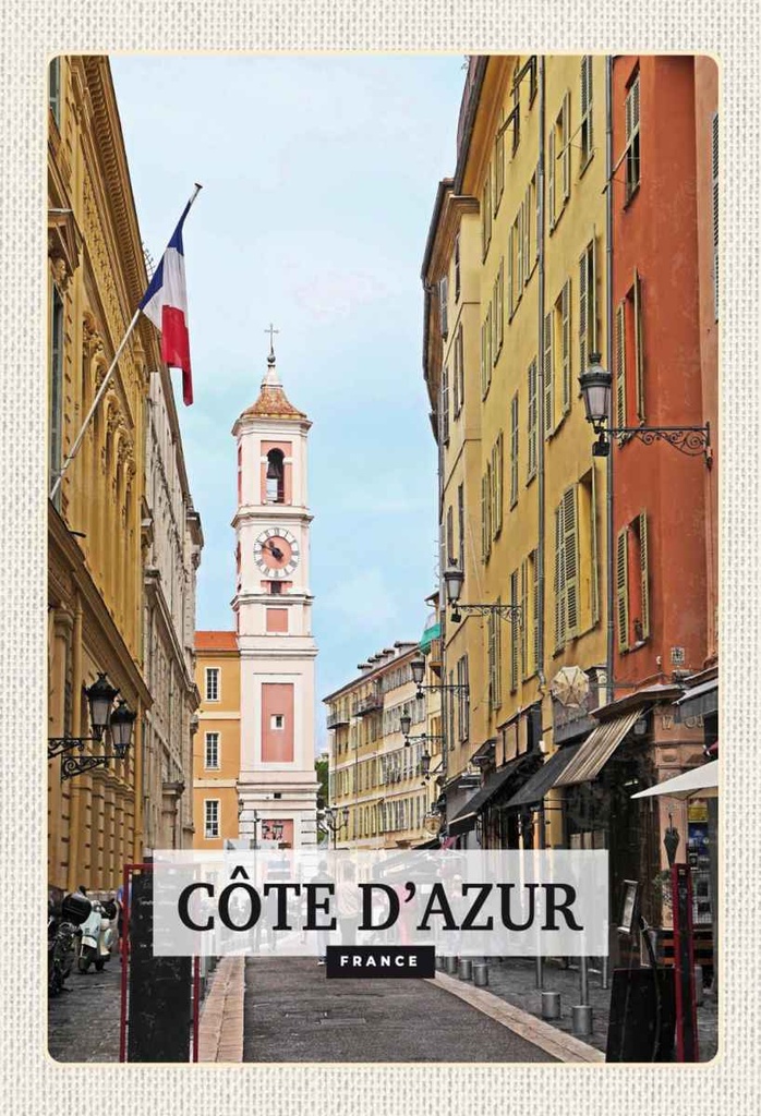 Holzschild 30x20 cm Côte d'Azur France Reiseziel Bildmotiv Reisemotiv Abenteuer Reisen