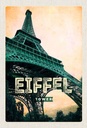 Holzschild 30x20 cm Eiffel Tower Retro Bild Reiseziel Bildmotiv Reisemotiv Abenteuer Reisen