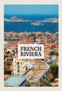 Holzschild 30x20 cm French Riviera Meer Panorama Bildmotiv Reisemotiv Abenteuer Reisen