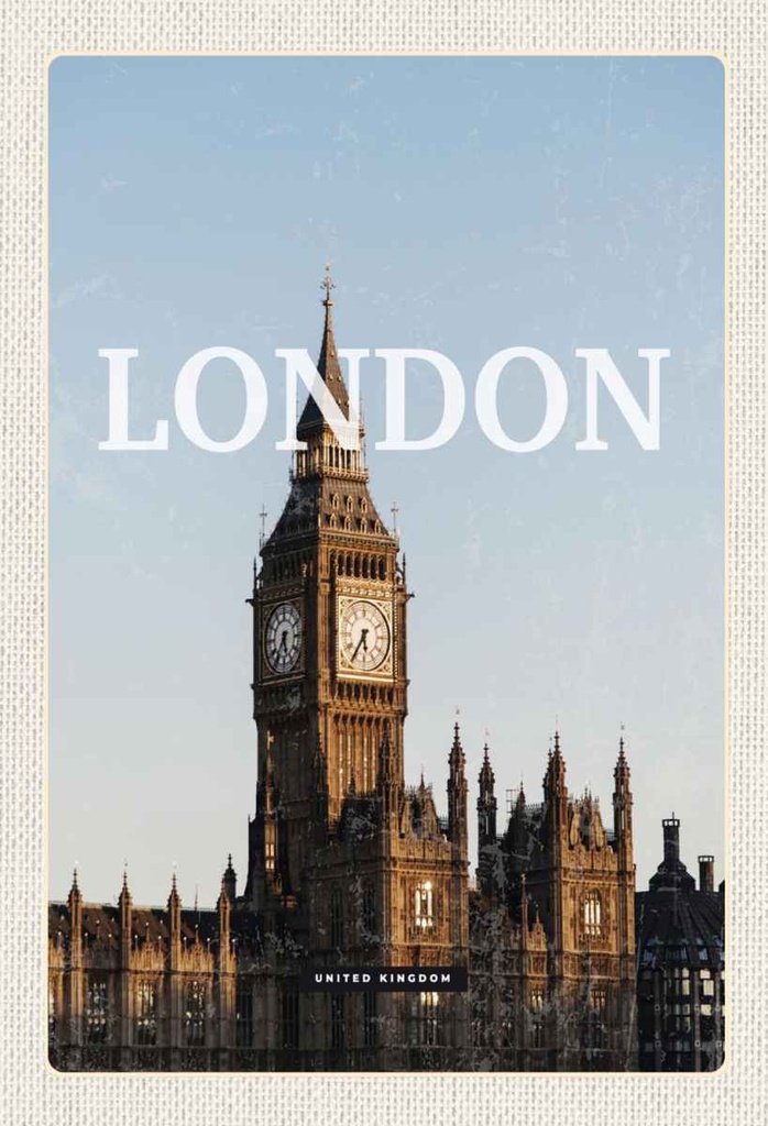 Holzschild 30x20 cm London UK Big Ben glocke Bildmotiv Reisemotiv Abenteuer Reisen