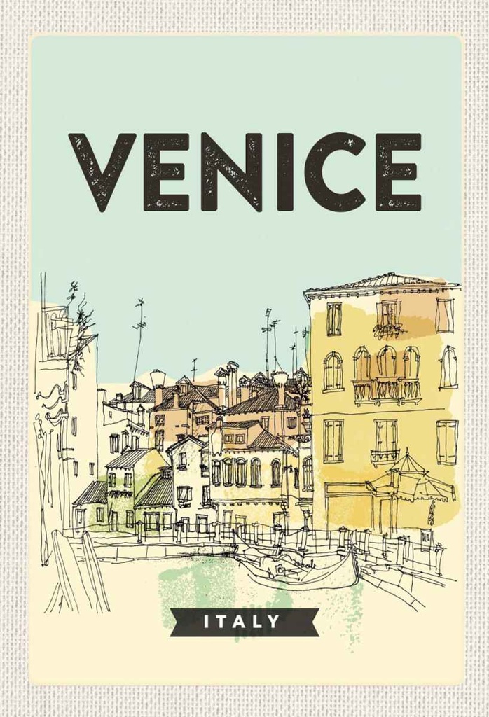 Holzschild 30x20 cm Venice Italy malerisches Bild Bildmotiv Reisemotiv Abenteuer Reisen
