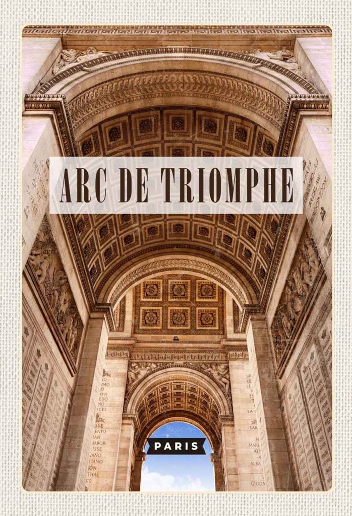 Holzschild 30x20 cm Arc de Triomphe Paris Reiseziel Bildmotiv Reisemotiv Abenteuer Reisen