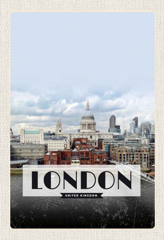 Holzschild 30x20 cm London United Kingdom Foto Poster Bildmotiv Reisemotiv Abenteuer Reisen