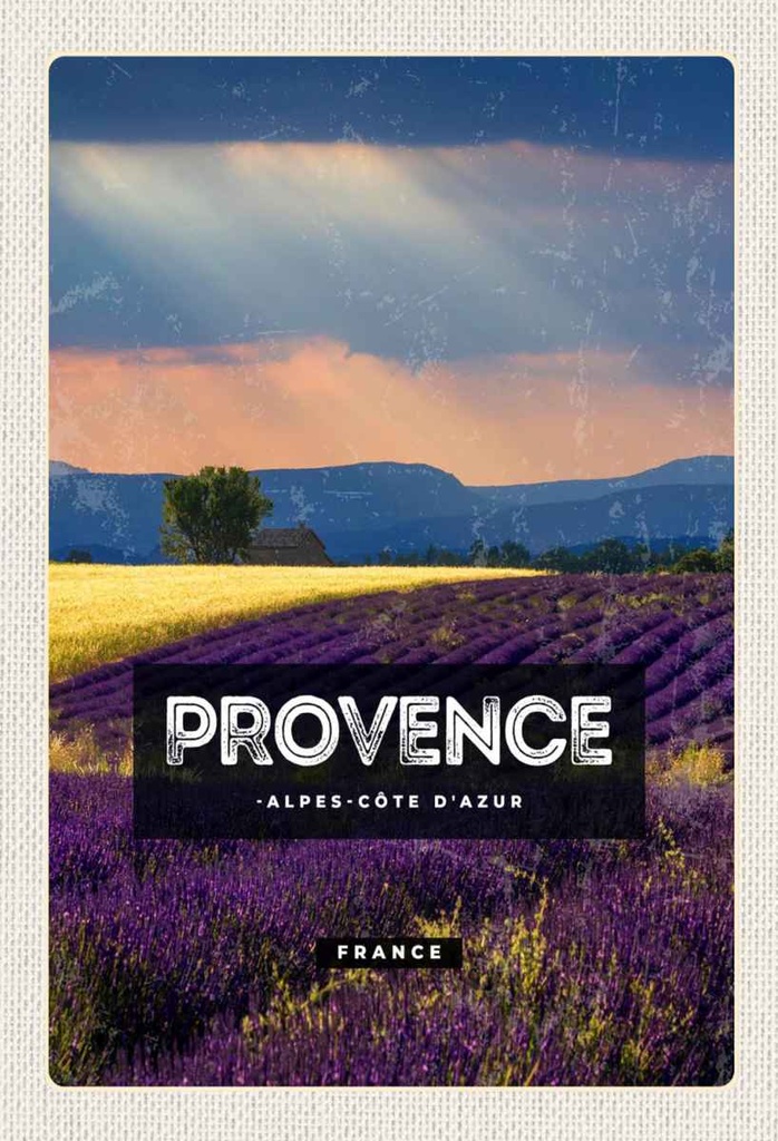 Holzschild 30x20 cm Provence alpes cote d'azur Bildmotiv Reisemotiv Abenteuer Reisen