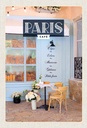 Holzschild 30x20 cm Paris Cafe Crepes Eclairs Macarons Bildmotiv Reisemotiv Abenteuer Reisen