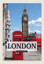 Holzschild 30x20 cm London Telephone Retro Bildmotiv Reisemotiv Abenteuer Reisen