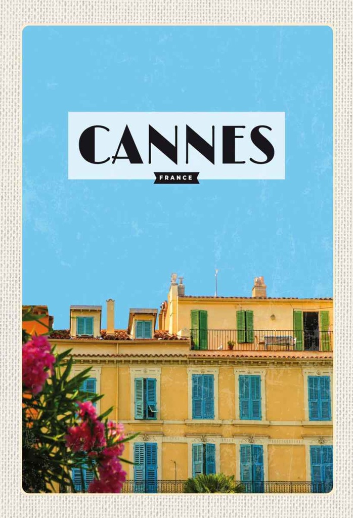 Holzschild 30x20 cm Cannes France Frankreich Tourismus