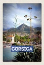 Holzschild 30x20 cm Corsica France Frankreich Panorama