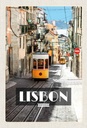 Holzschild 30x20 cm Lisbon Portugal Straßenbahn Bildmotiv Reisemotiv Abenteuer Reisen