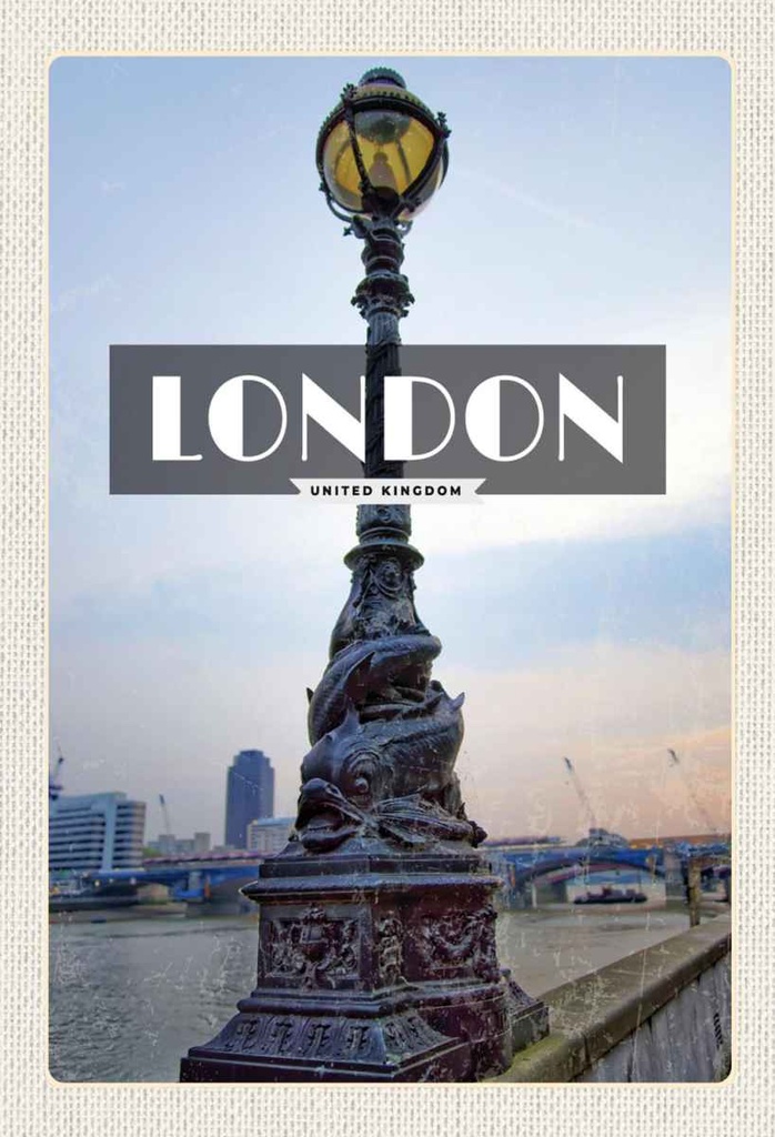 Holzschild 30x20 cm London United Kingdom Retro Poster Bildmotiv Reisemotiv Abenteuer Reisen