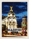 Holzschild 30x20 cm Madrid Spain Retro Nacht Poster Bildmotiv Reisemotiv Abenteuer Reisen