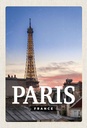 Holzschild 30x20 cm Paris France Sonnenuntergang Bildmotiv Reisemotiv Abenteuer Reisen