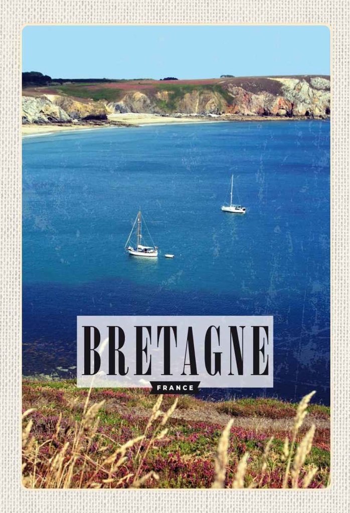 Holzschild 30x20 cm Bretagne France Poster Bildmotiv Reisemotiv Abenteuer Reisen