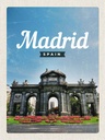 Holzschild 30x20 cm Madrid Spain Retro Poster Errinerungen Bildmotiv Reisemotiv Abenteuer Reisen