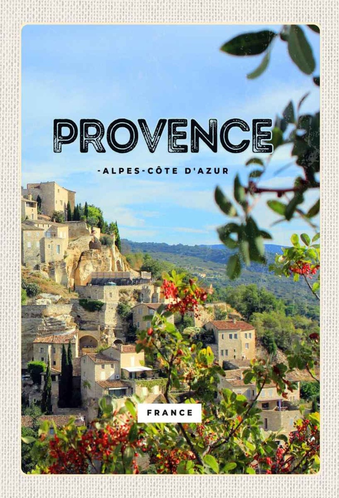 Holzschild 30x20 cm provence France Panorama Bild Bildmotiv Reisemotiv Abenteuer Reisen