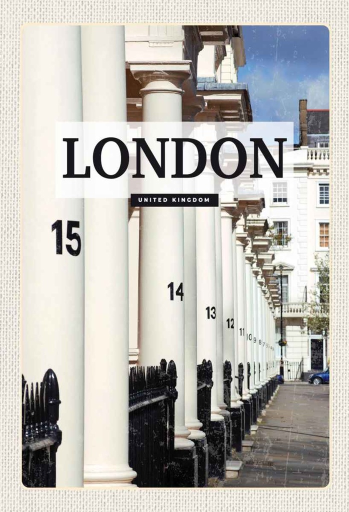 Holzschild 30x20 cm London United Kingdom Stadt Retro Bildmotiv Reisemotiv Abenteuer Reisen