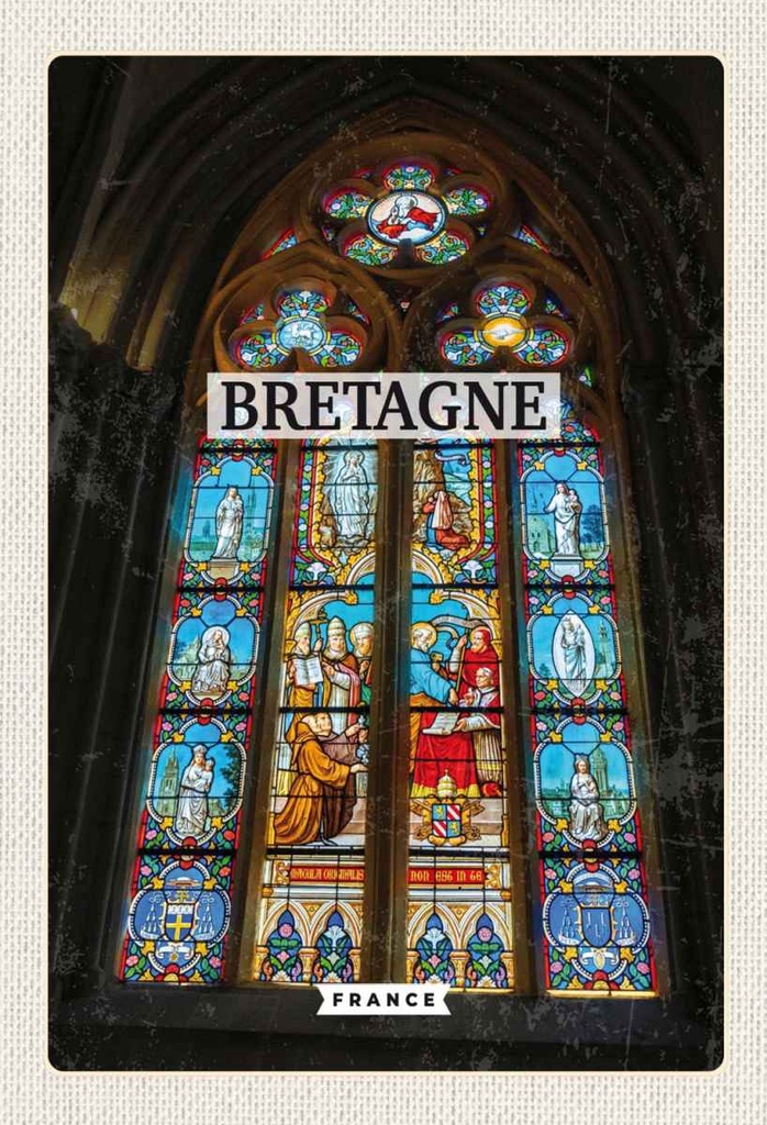 Holzschild 30x20 cm Bretagne France Kapelle Reiseziel Bildmotiv Reisemotiv Abenteuer Reisen