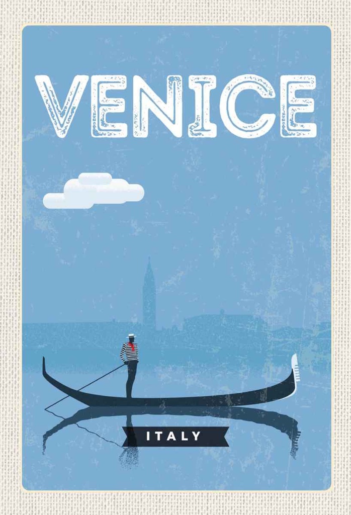 Holzschild 30x20 cm Venice Venedig malerisches Bild Bildmotiv Reisemotiv Abenteuer Reisen