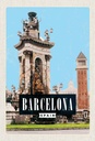 Holzschild 30x20 cm Barcelona Spanien Architektur Bild Bildmotiv Reisemotiv Abenteuer Reisen