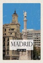 Holzschild 30x20 cm Madrid Spanien Panorama Bildmotiv Reisemotiv Abenteuer Reisen