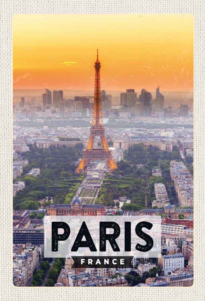 Holzschild 30x20 cm Paris Frankreich Eiffelturm