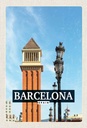 Holzschild 30x20 cm Barcelona Spanien Bild Tag Mosaik Bildmotiv Reisemotiv Abenteuer Reisen