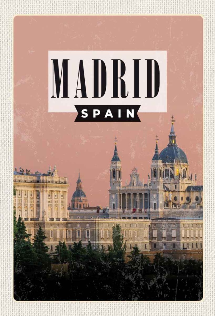 Holzschild 30x20 cm Madrid Catedral de la Almudena Bildmotiv Reisemotiv Abenteuer Reisen