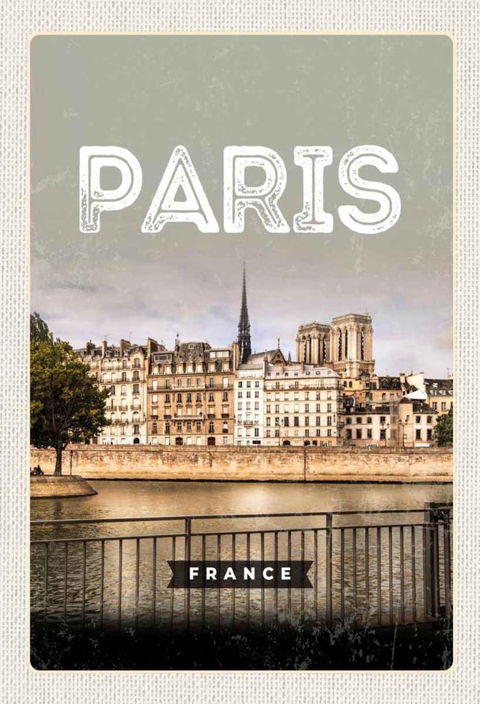 Holzschild 30x20 cm Paris Frankreich Architektur