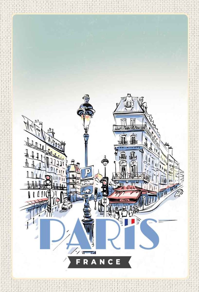 Holzschild 30x20 cm Paris Frankreich Stadt Kunstbild Bildmotiv Reisemotiv Abenteuer Reisen