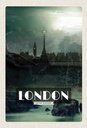 Holzschild 30x20 cm London UK Vintage Nacht Bildmotiv Reisemotiv Abenteuer Reisen