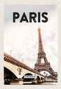 Holzschild 30x20 cm Paris Frankreich Eiffelturm Tourismus