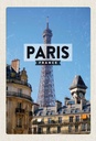 Holzschild 30x20 cm Paris Frankreich Eiffelturm Stadt