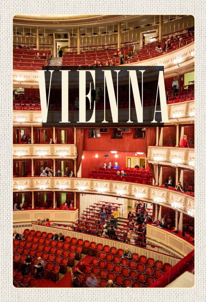 Holzschild 30x20 cm Wien Österreich Opera Theater Bildmotiv Reisemotiv Abenteuer Reisen