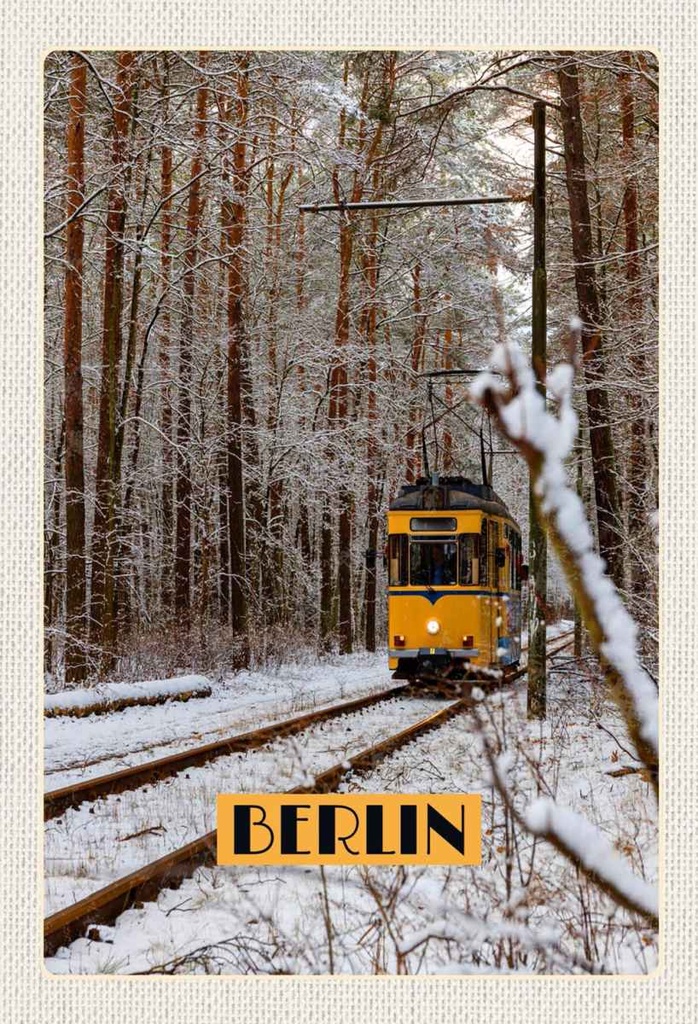 Holzschild 30x20 cm Berlin Deutschland Schnee Bildmotiv Reisemotiv Abenteuer Reisen