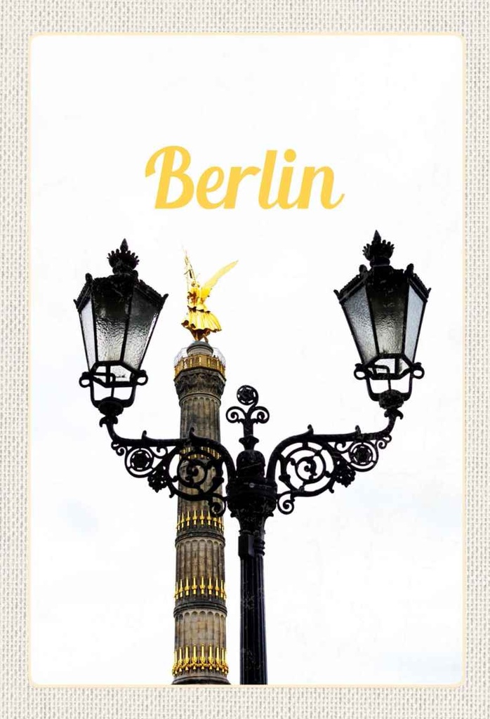 Holzschild 30x20 cm Berlin Deutschland Siegessäule Bildmotiv Reisemotiv Abenteuer Reisen